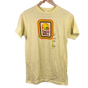 Taco Bell Graphic Retro Rainbow Yellow Athletic Fit T-Shirt Small Official NWT